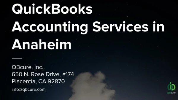 Quickbooks Accounting Services in Anaheim - qbcure.com