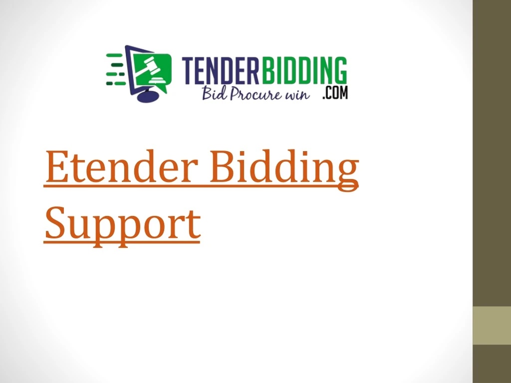 etender bidding support