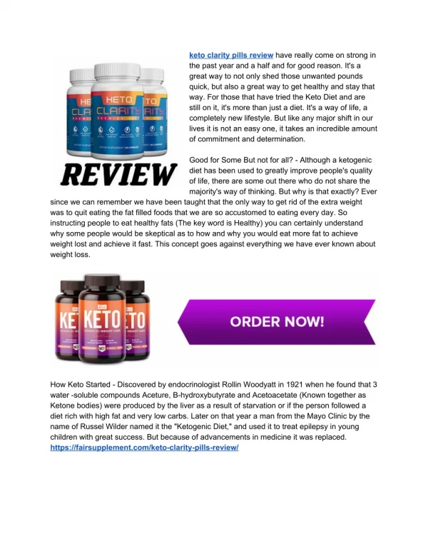 Keto Clarity Pills Review