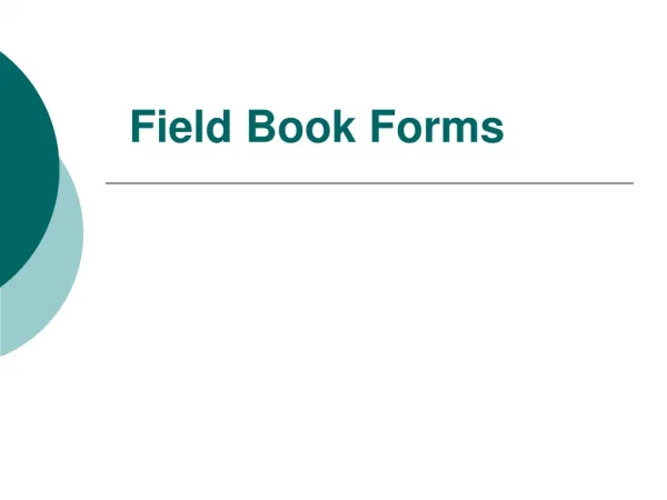 Field Book Forms