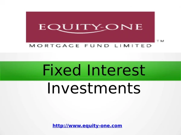 Fixed Interest Investments
