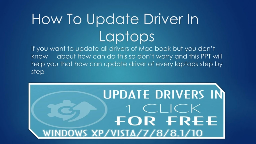 how to update driver in laptops if you want