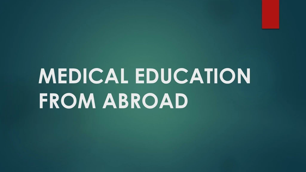 medical education from abroad