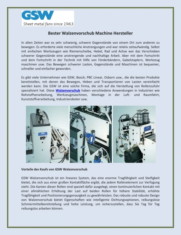 bester walzenvorschub machine hersteller