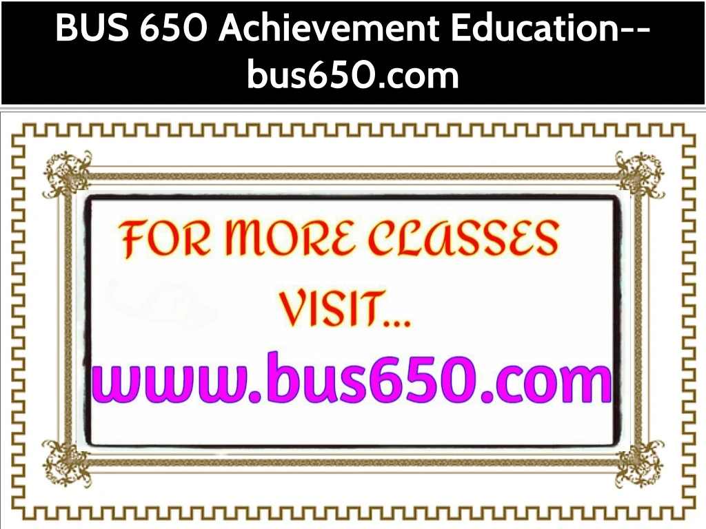 bus 650 achievement education bus650 com