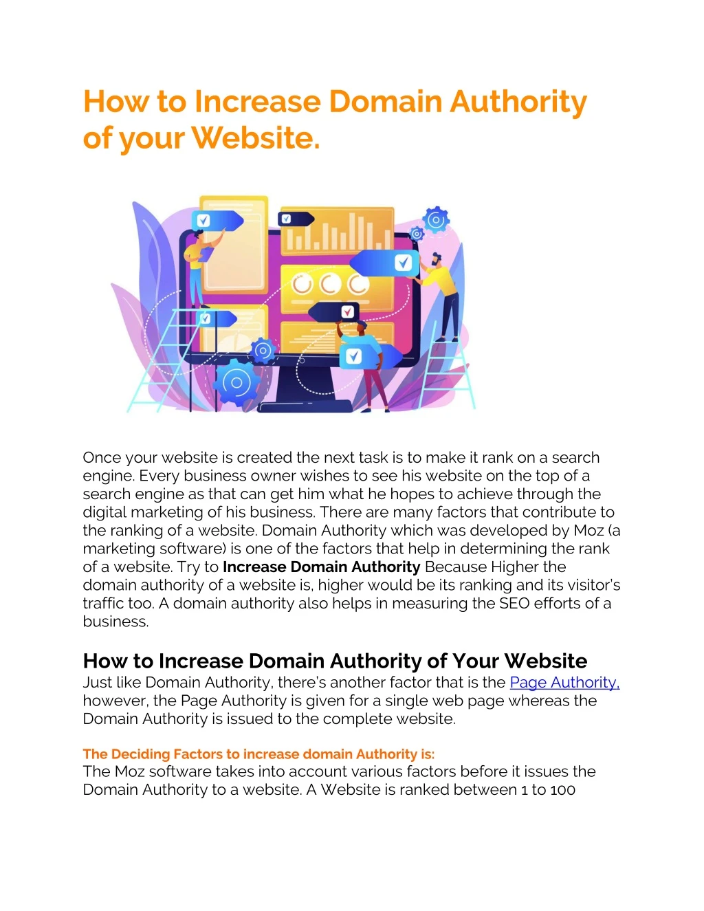 how to increase domain authority of your website