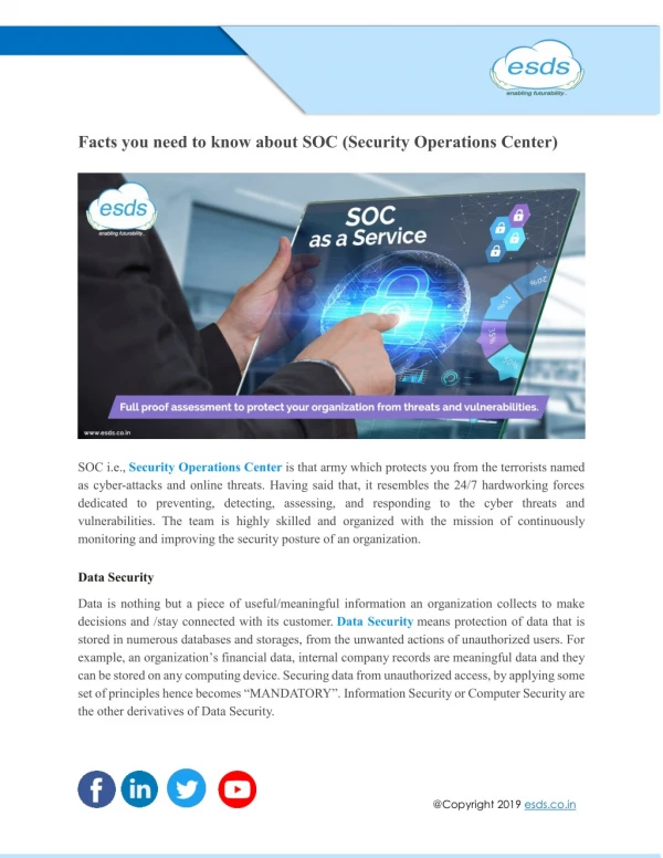 Facts you need to know about SOC (Security Operations Center)