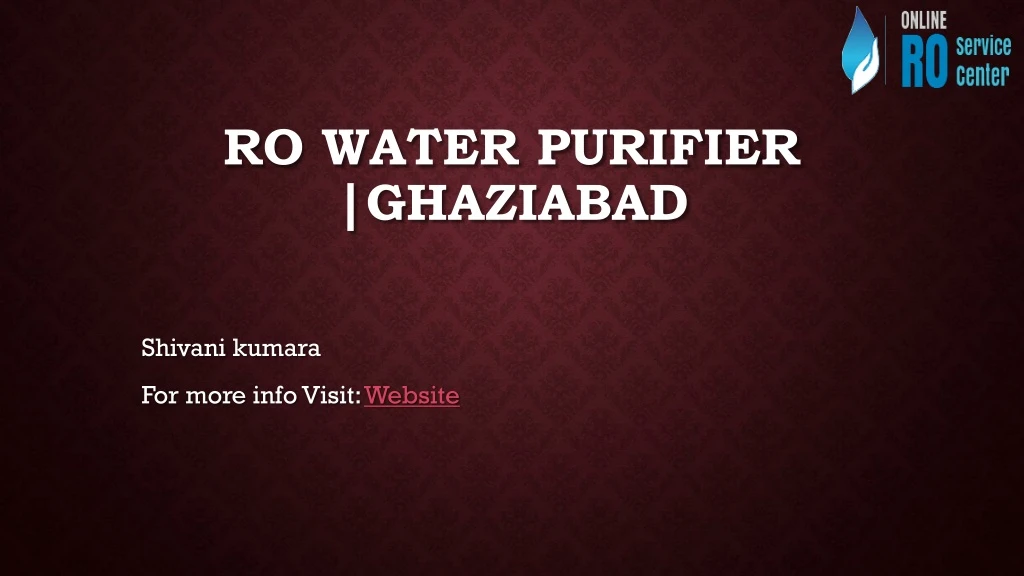 ro water purifier ghaziabad