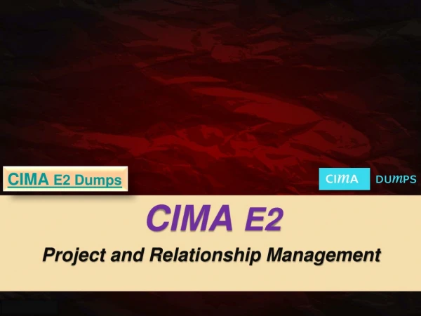 CIMA Latest Certification Exam Dumps and CIMA Practice Exams - Cimadumps.com