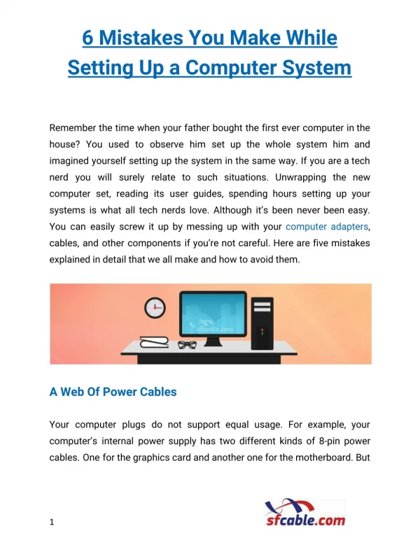 6 Mistakes You Make While Setting Up a Computer System