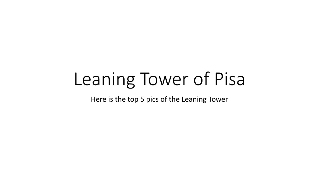 leaning tower of pisa