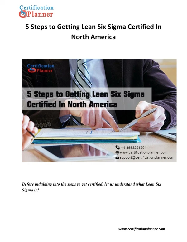 5 Steps To Getting Lean Six Sigma Certified in North America