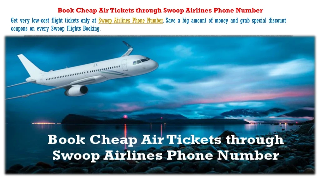book cheap air tickets through swoop airlines