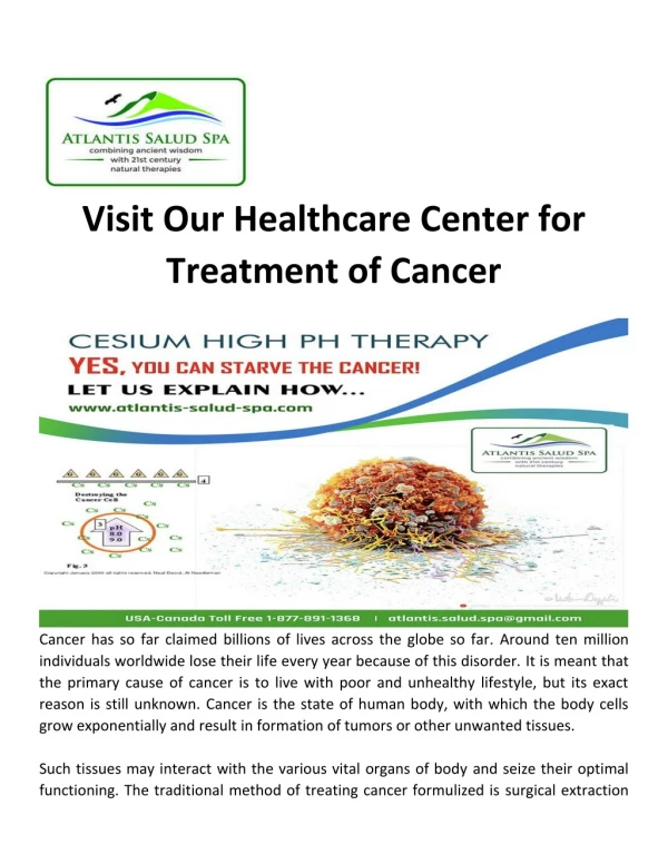 Visit Our Healthcare Center for Treatment of Cancer