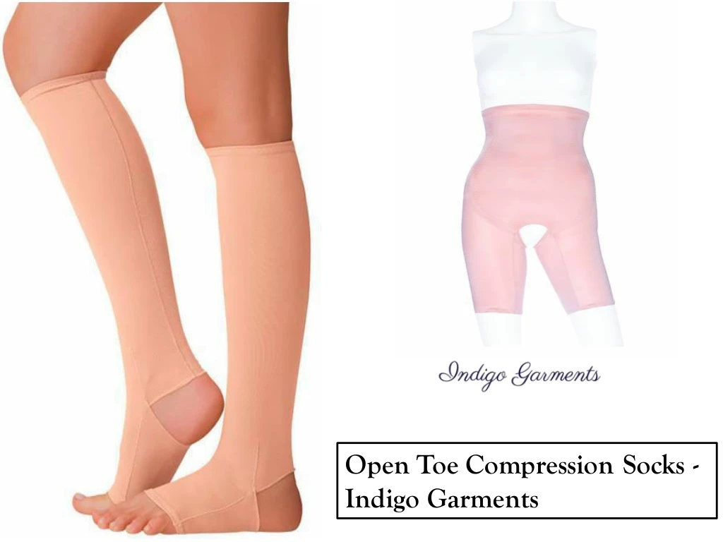 open toe compression socks indigo garments