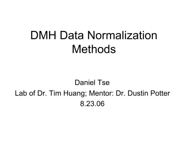 DMH Data Normalization Methods