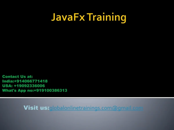 JavaFX training | JavaFX 8 online course - Global online Trainings