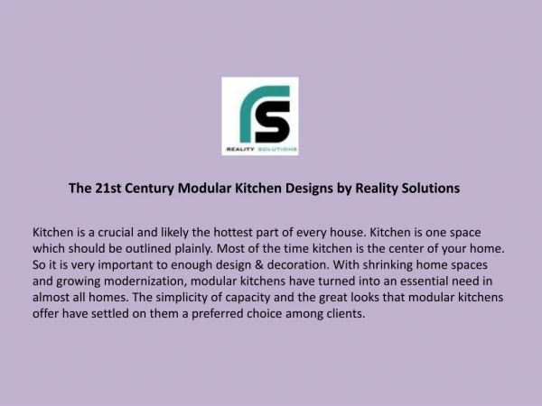 The 21st Century Modular Kitchen Designs by Reality Solutions