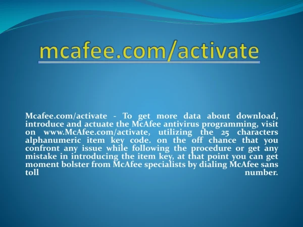 mcafee com activate