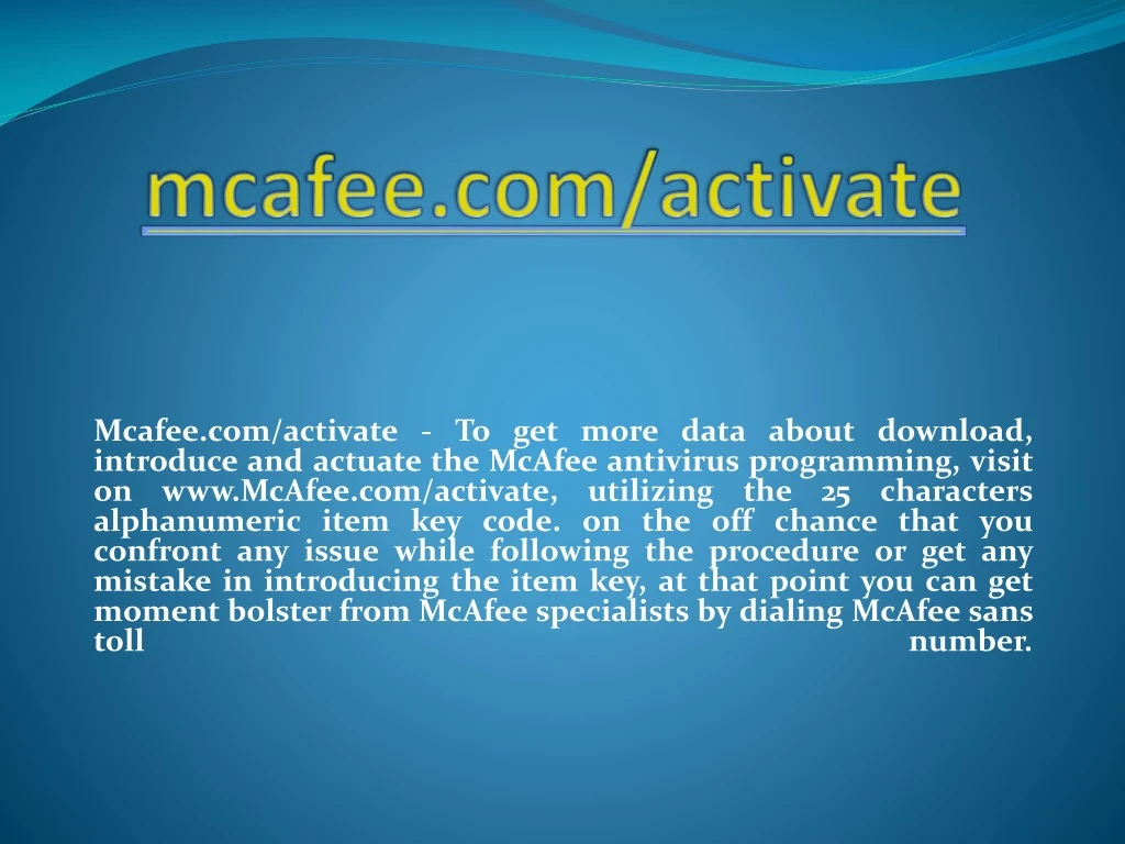 mcafee com activate