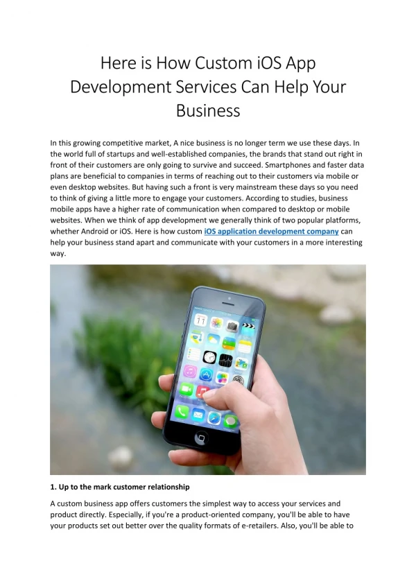 Here is How Custom iOS App Development Services Can Help Your Business