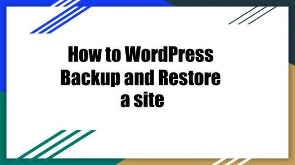 WordPress Backup,Restore and recover