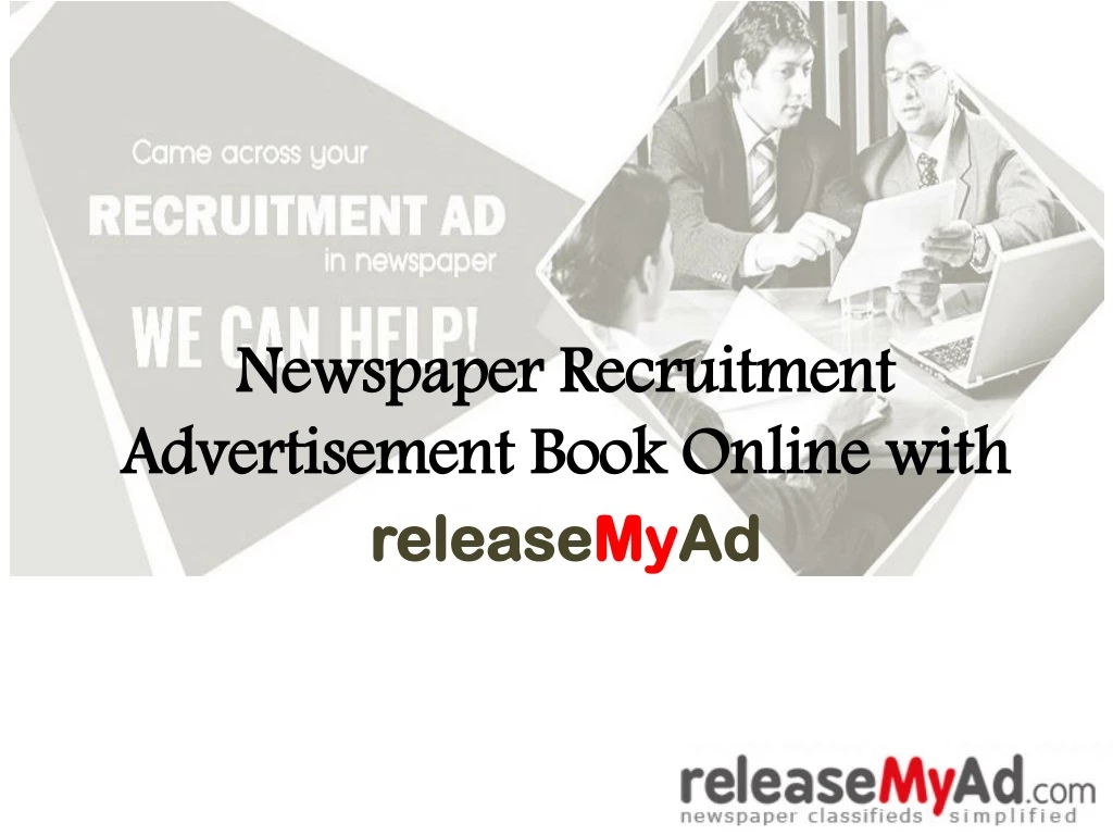 newspaper r ecruitment advertisement book online with release my ad