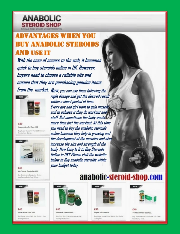 Advantages When You Buy Anabolic Steroids And Use It
