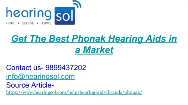 Phonak Hearing Aids brand