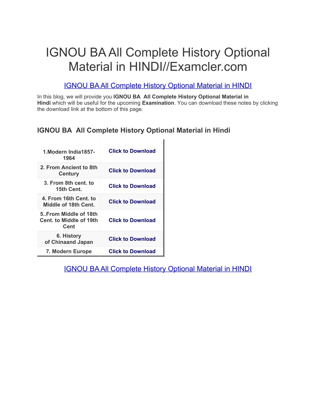 ignou ba all complete history optional material