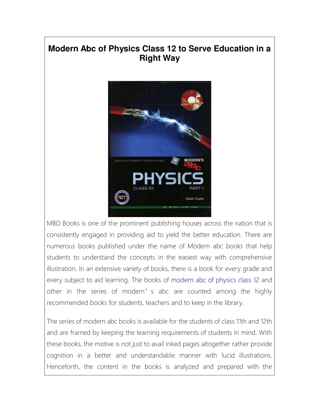 modern abc of physics class 12 to serve education