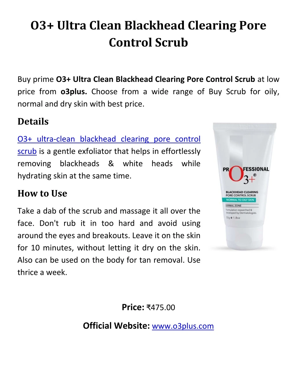 o3 ultra clean blackhead clearing pore control
