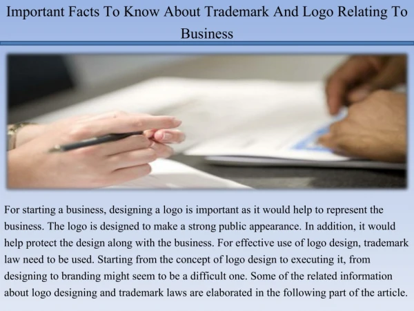 Important Facts To Know About Trademark And Logo Relating To Business