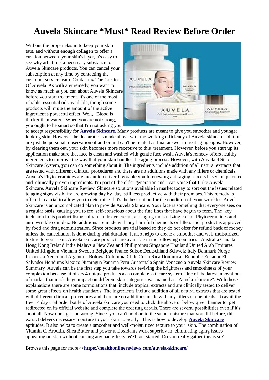 auvela skincare must read review before order