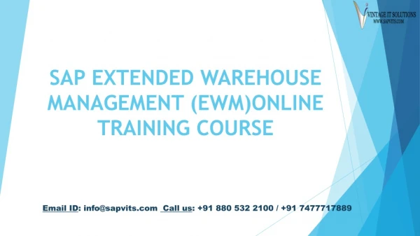 SAP EWM PPT | Warehouse Management PPT