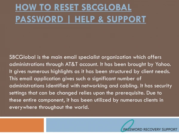 How to Reset SBCGlobal mail Password | Help & Support