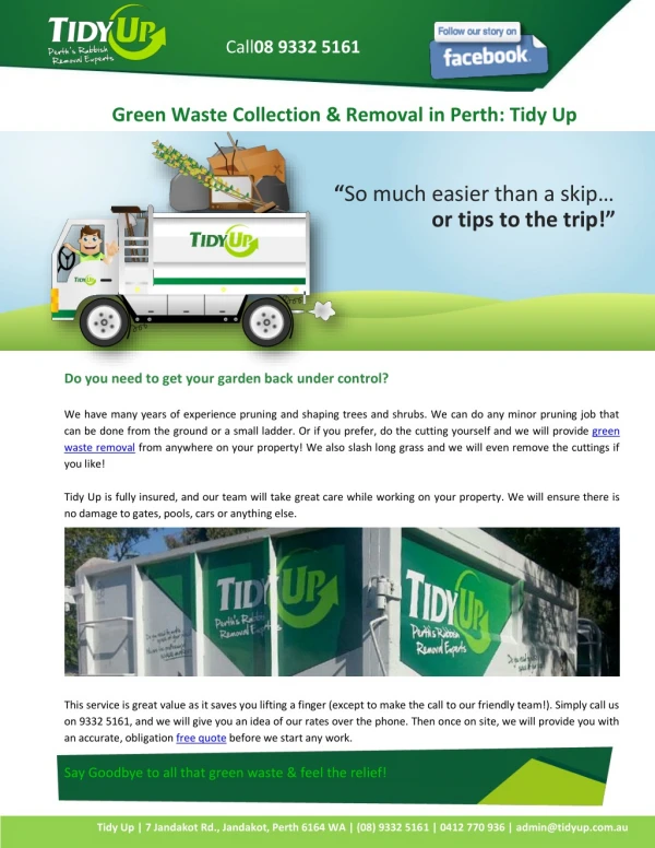 Green Waste Collection & Removal in Perth: Tidy Up