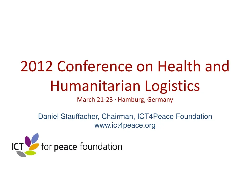 2012 conference on health and humanitarian