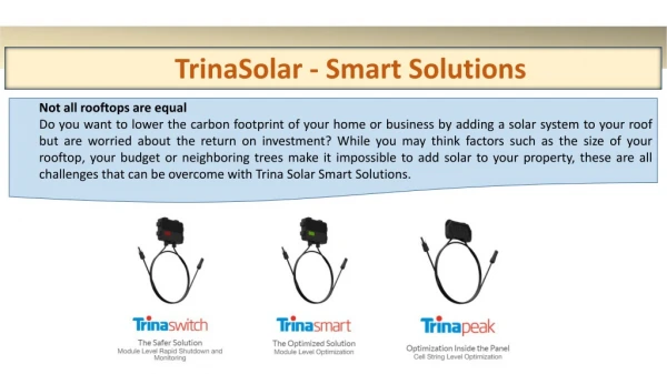 Trina Solar - Smart Solutions