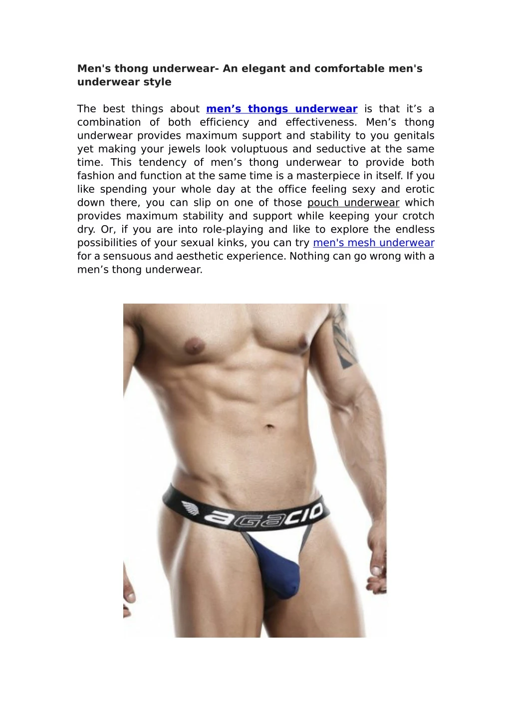 men s thong underwear an elegant and comfortable
