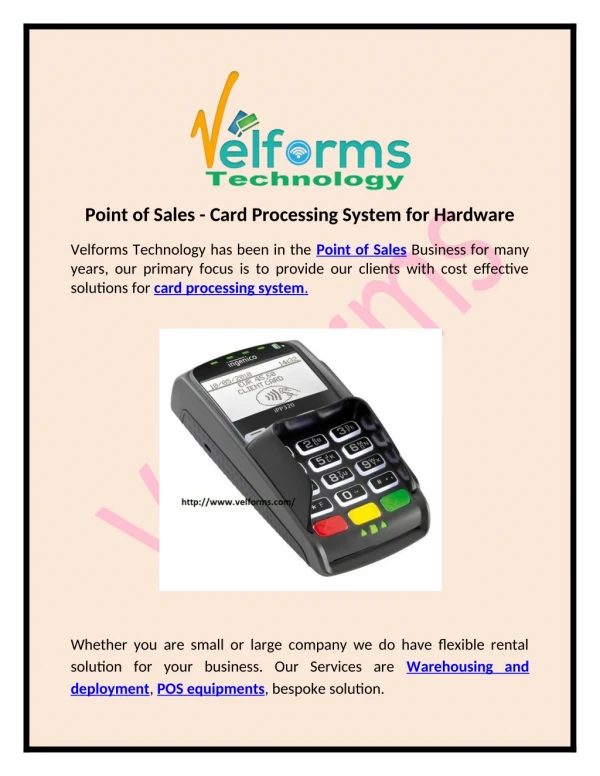 Point of Sales - Card Processing System for Hardware