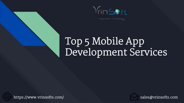 Top 5 Mobile App Development Services - Published by Vrinsoft