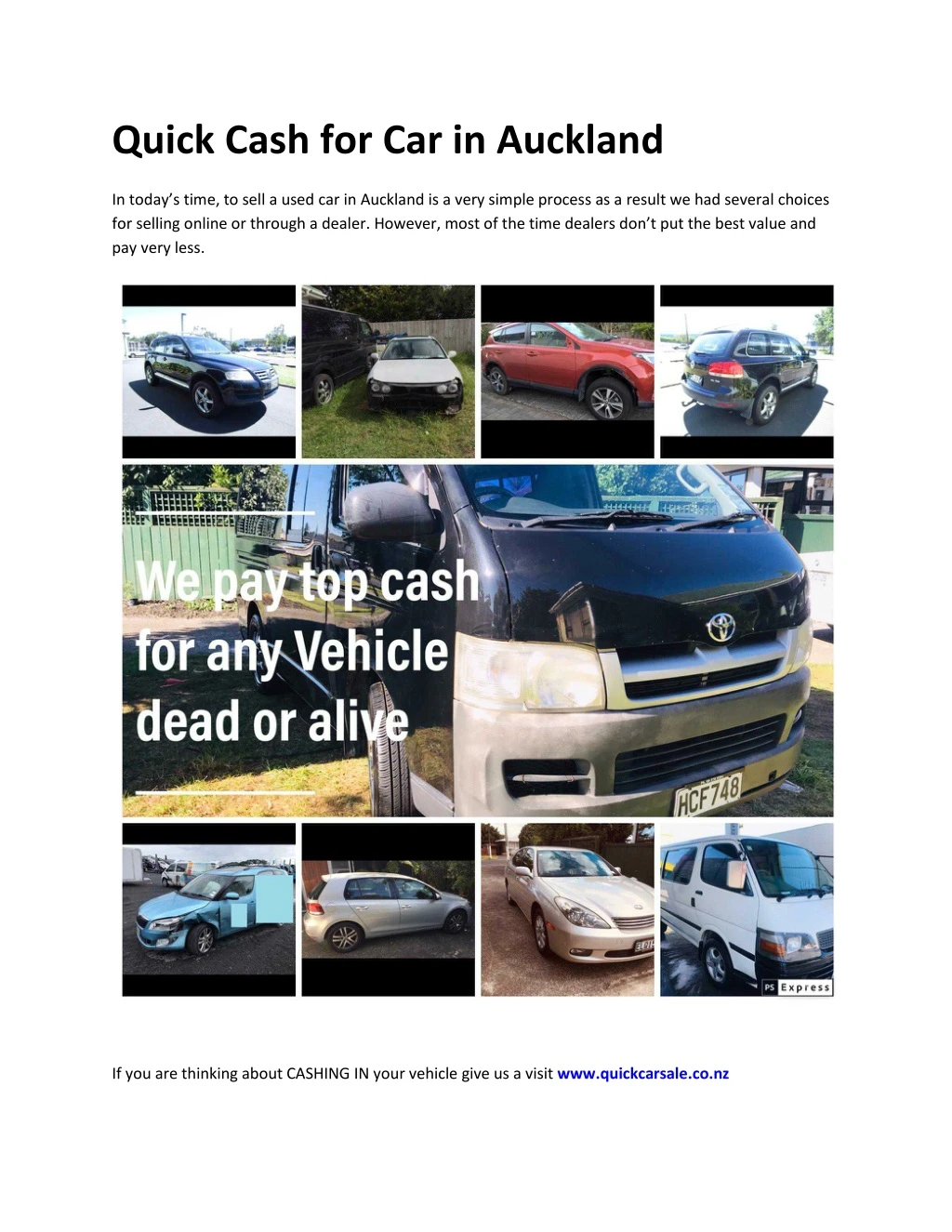 quick cash for car in auckland
