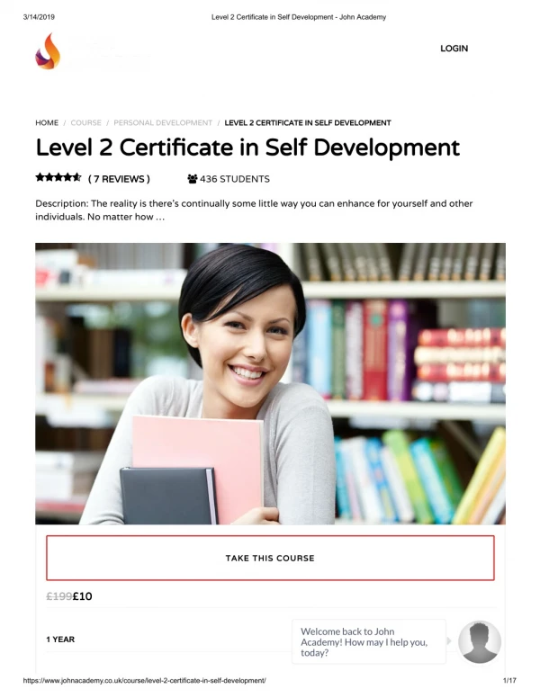 Level 2 Certificate in Self Development - John Academy