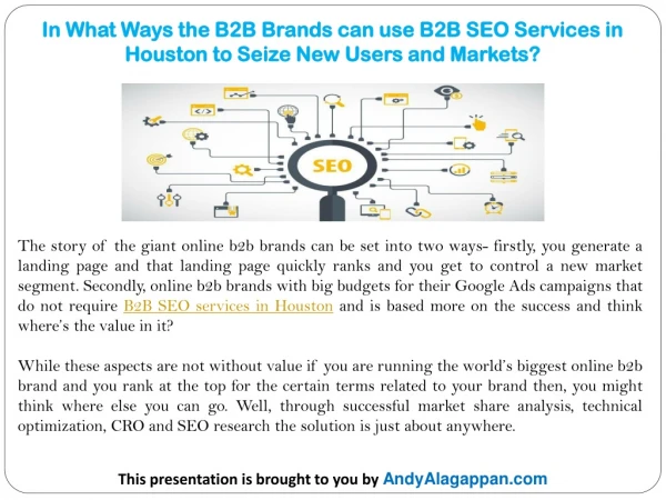 In What Ways the B2B Brands can use B2B SEO Services in Houston to Seize New Users and Markets?
