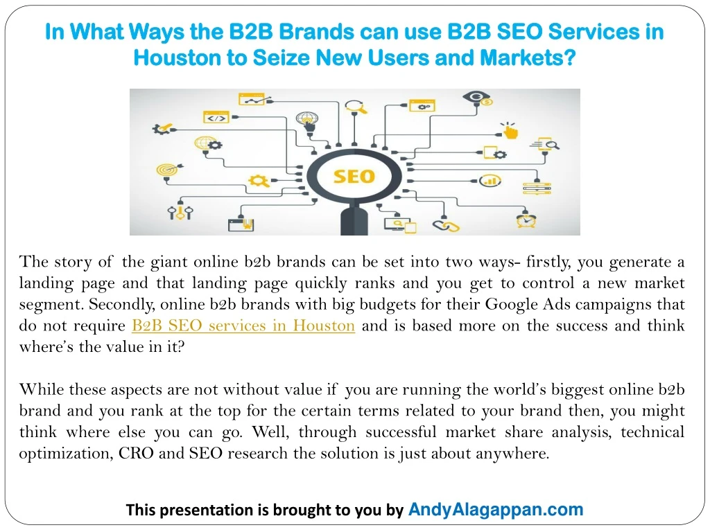 in what ways the b2b brands can use b2b seo services in houston to seize new users and markets