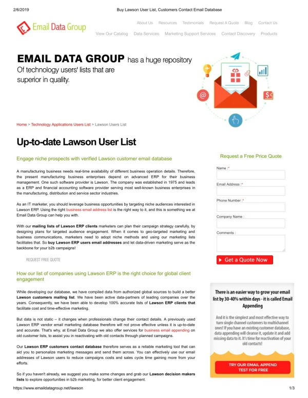 Lawson ERP users mailing list