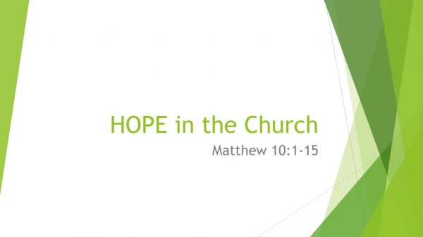 Matthew 10:1-15 Sermon slides