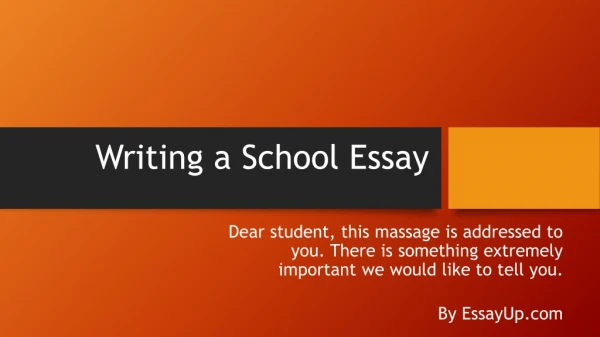 writing a school essay