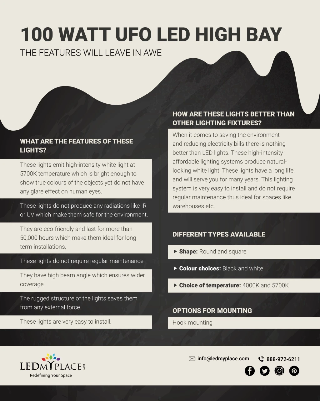100 watt ufo led high bay the features will leave